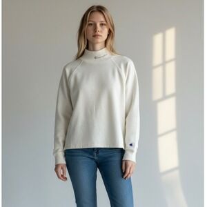 Champion Cream Mock Turtleneck Sweatshirt NWT Size Medium‎